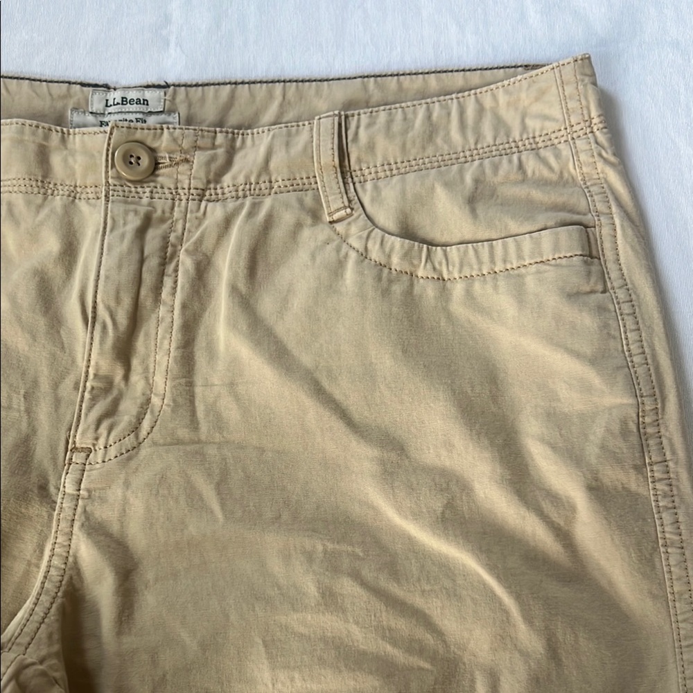 L.L. Bean Petite Tan Cotton Twill Lightweight Pants - Picture 6 of 10